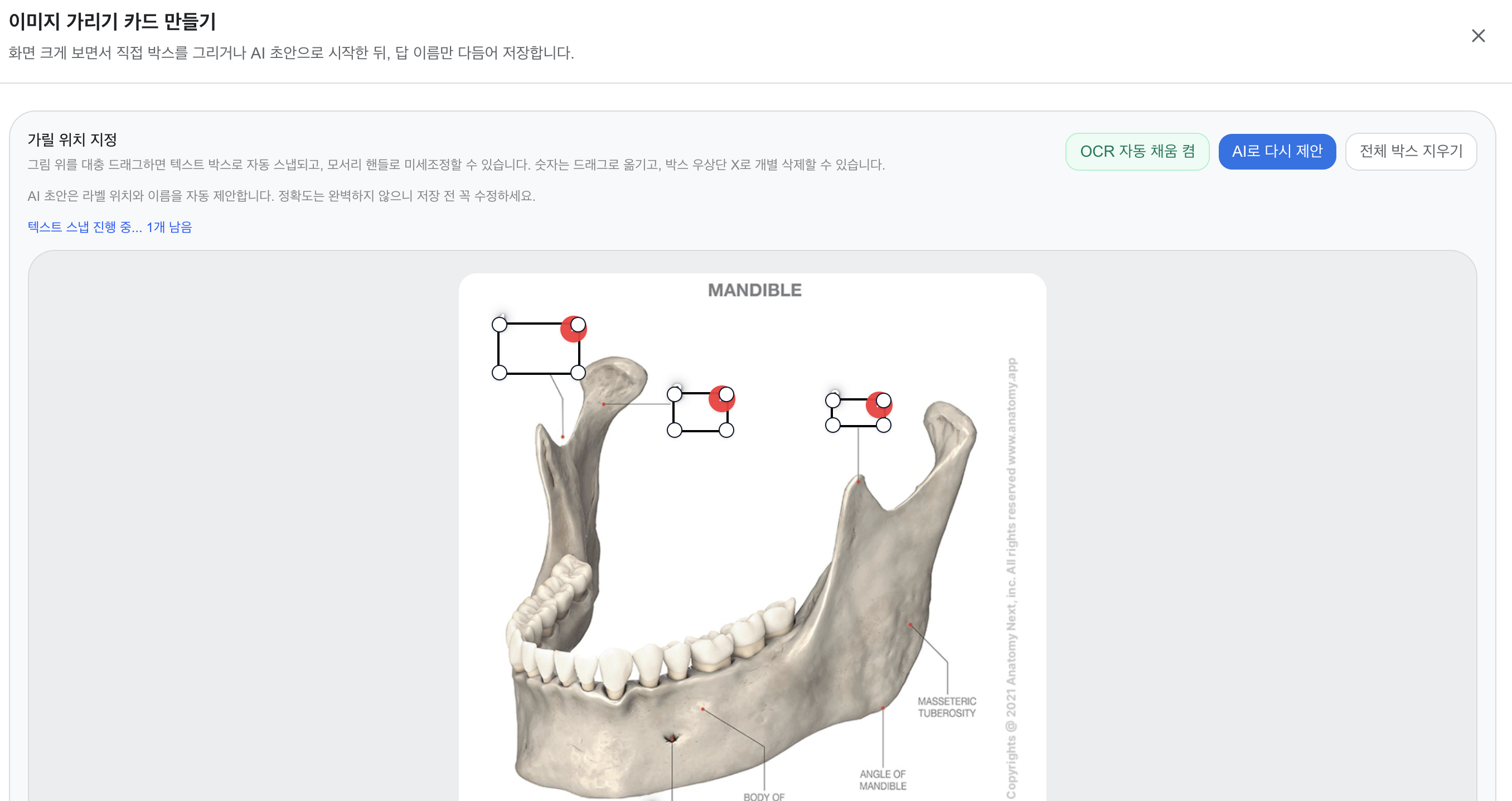 Camto에서 이미지 가리기 카드를 만드는 실제 화면